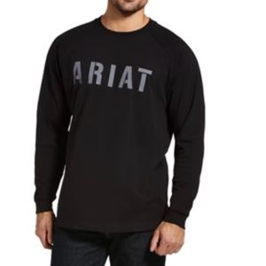 Ariat Ariat REBAR BLOCK COTTON STRONG LONG-SLEEVE T-SHIRT (Ariat)  medium black